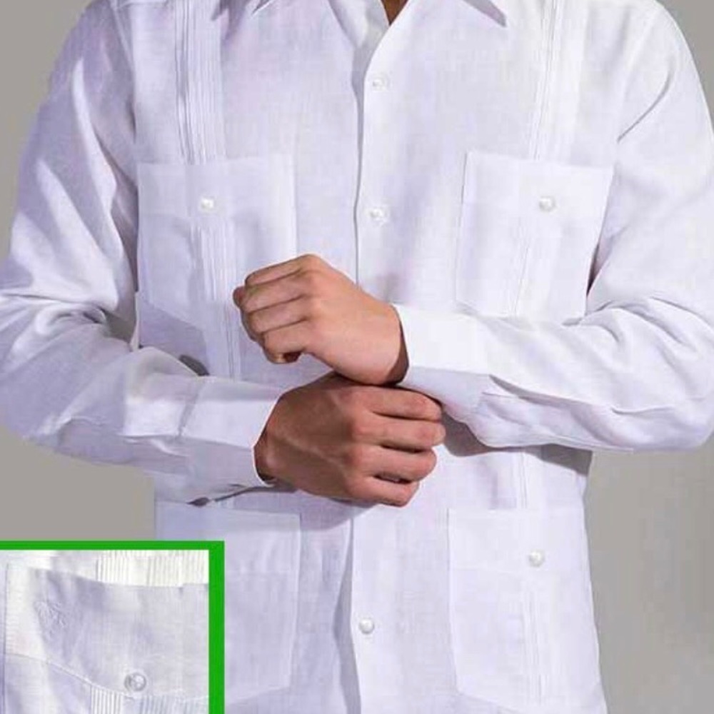Luxury Guayabera French CUff. Cuban Guayabera